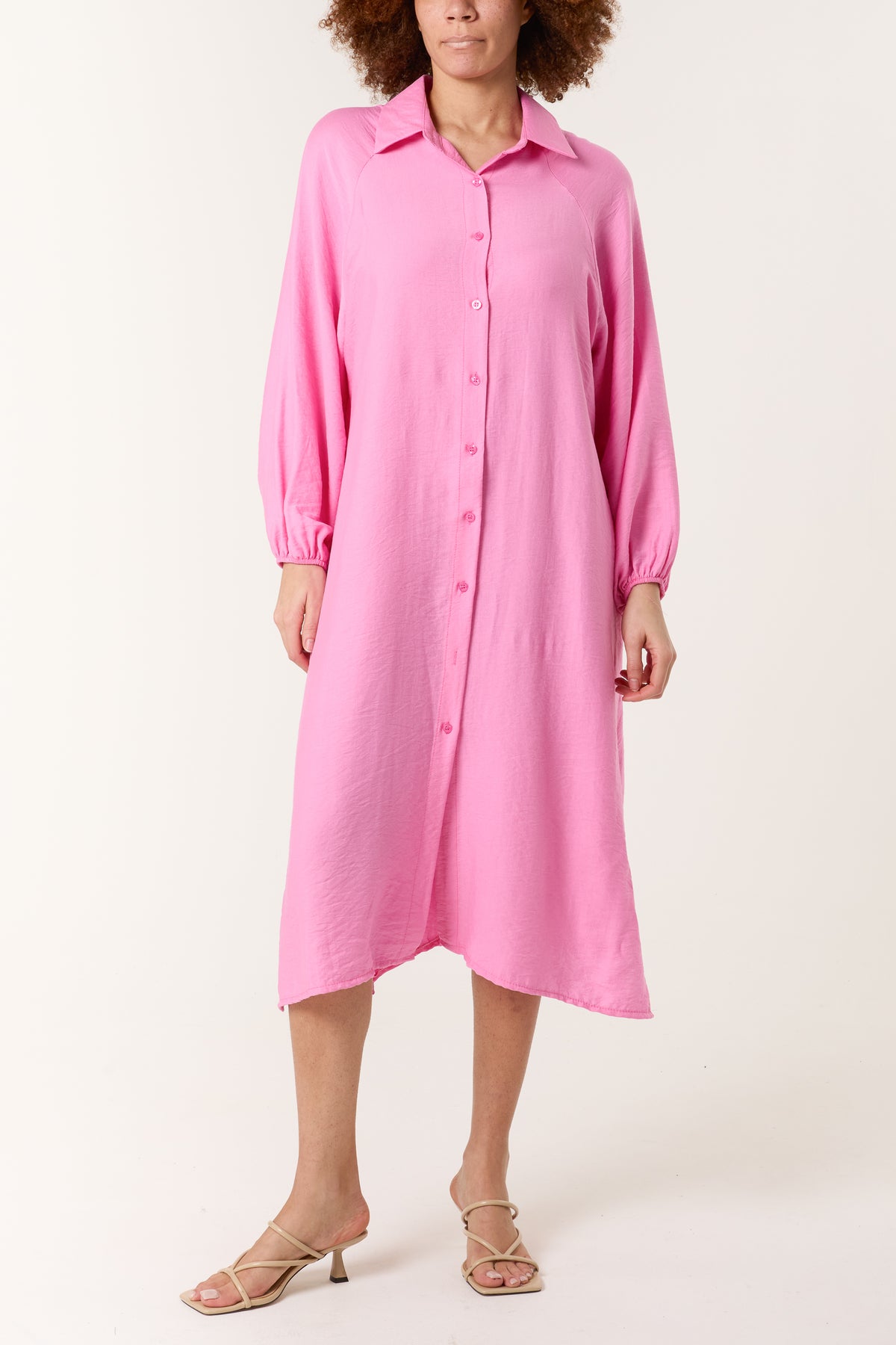 Long Sleeve Midi Shirt Dress