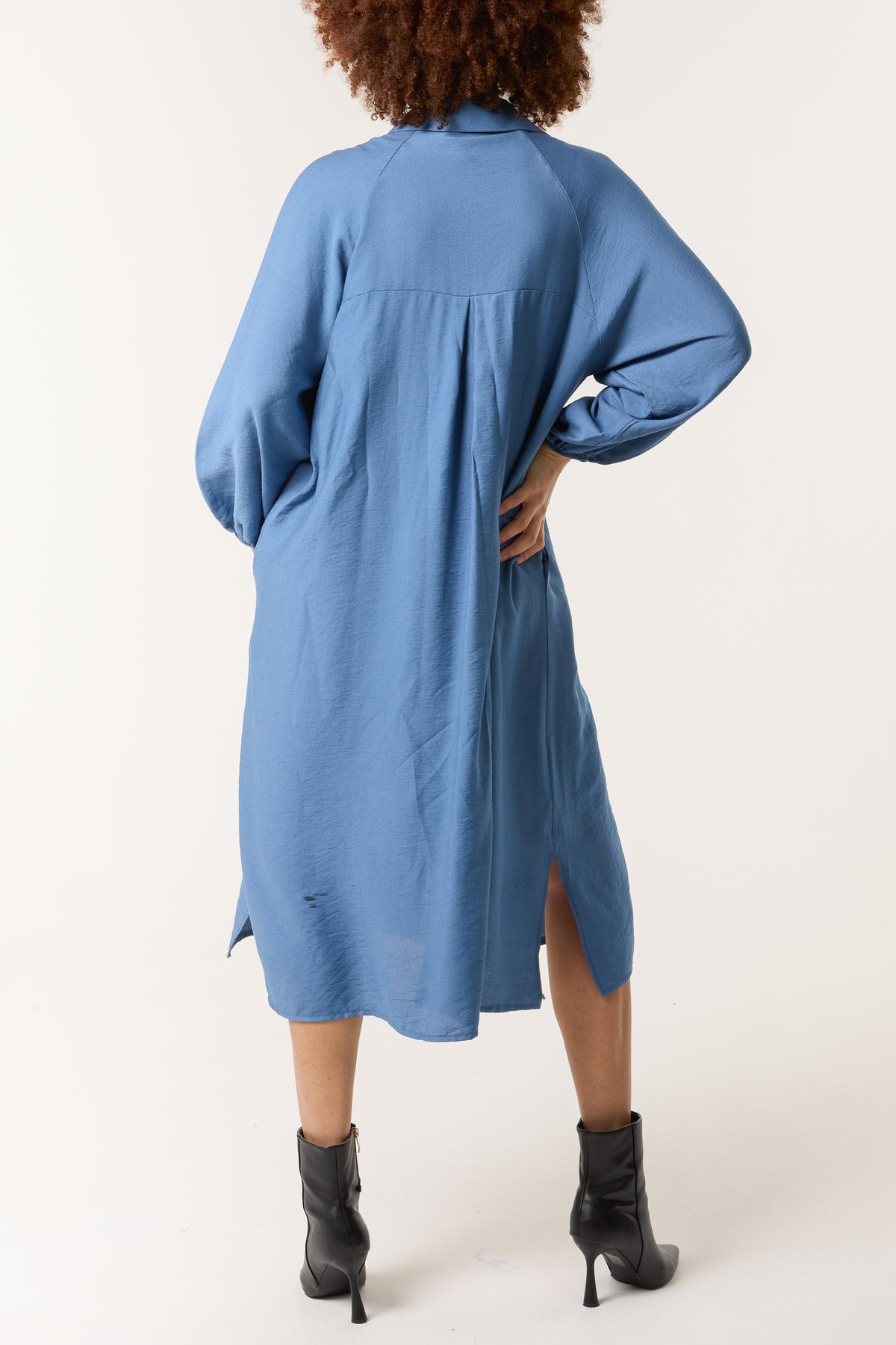 Long Sleeve Midi Shirt Dress