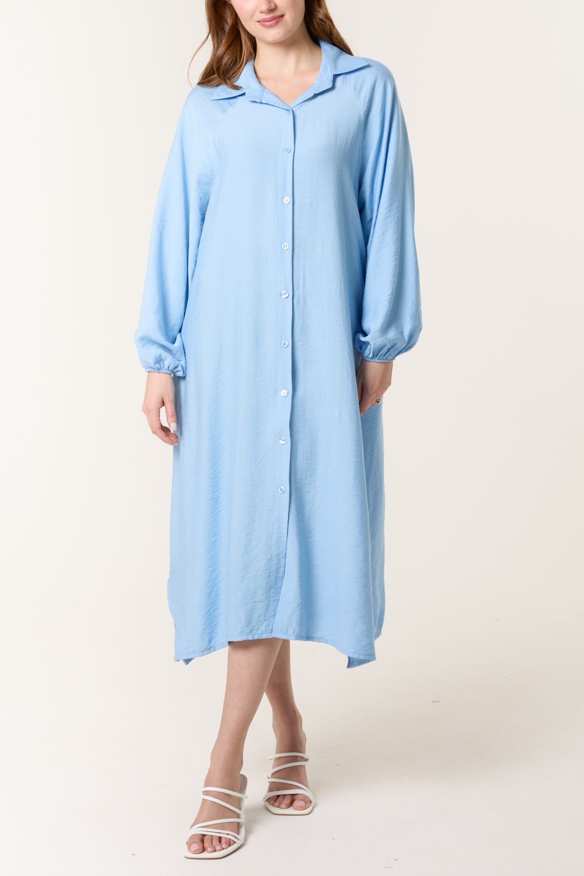 Long Sleeve Midi Shirt Dress