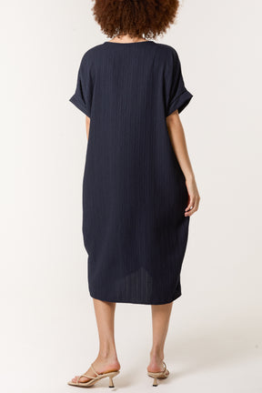 Twisted Front Crinkle Fabric Dress