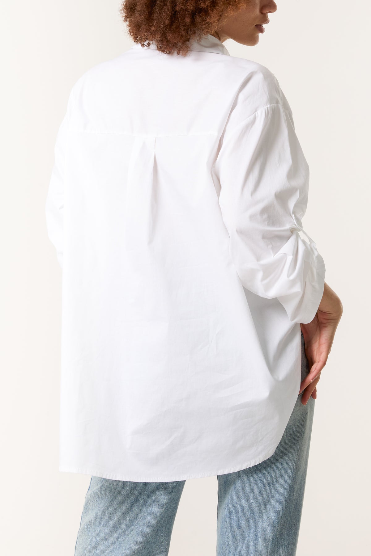 Collar High Low Poplin Shirt