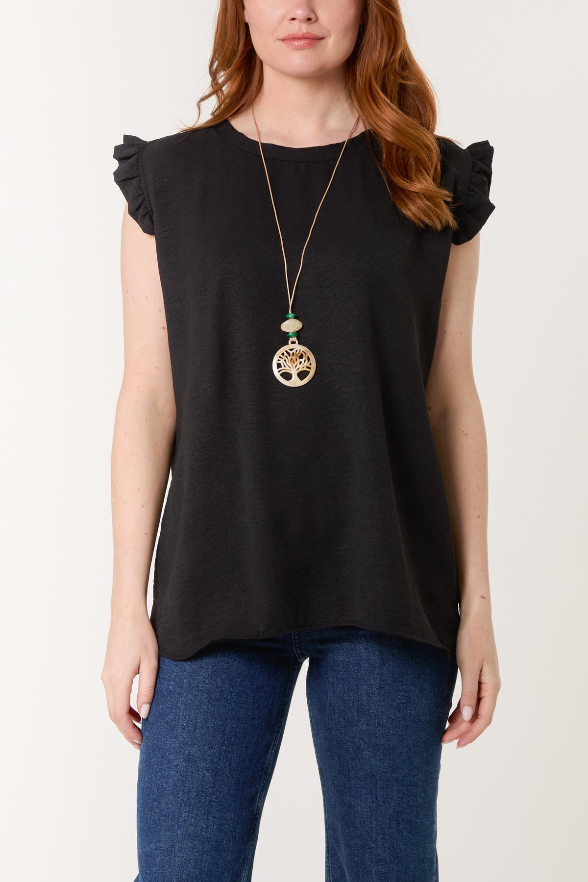 Necklace Frill Sleeve Top