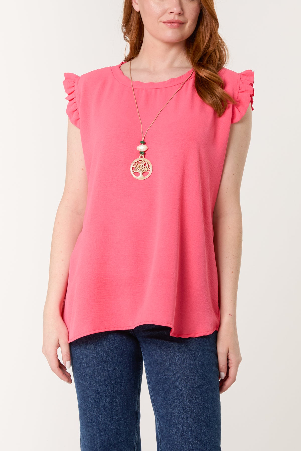 Necklace Frill Sleeve Top