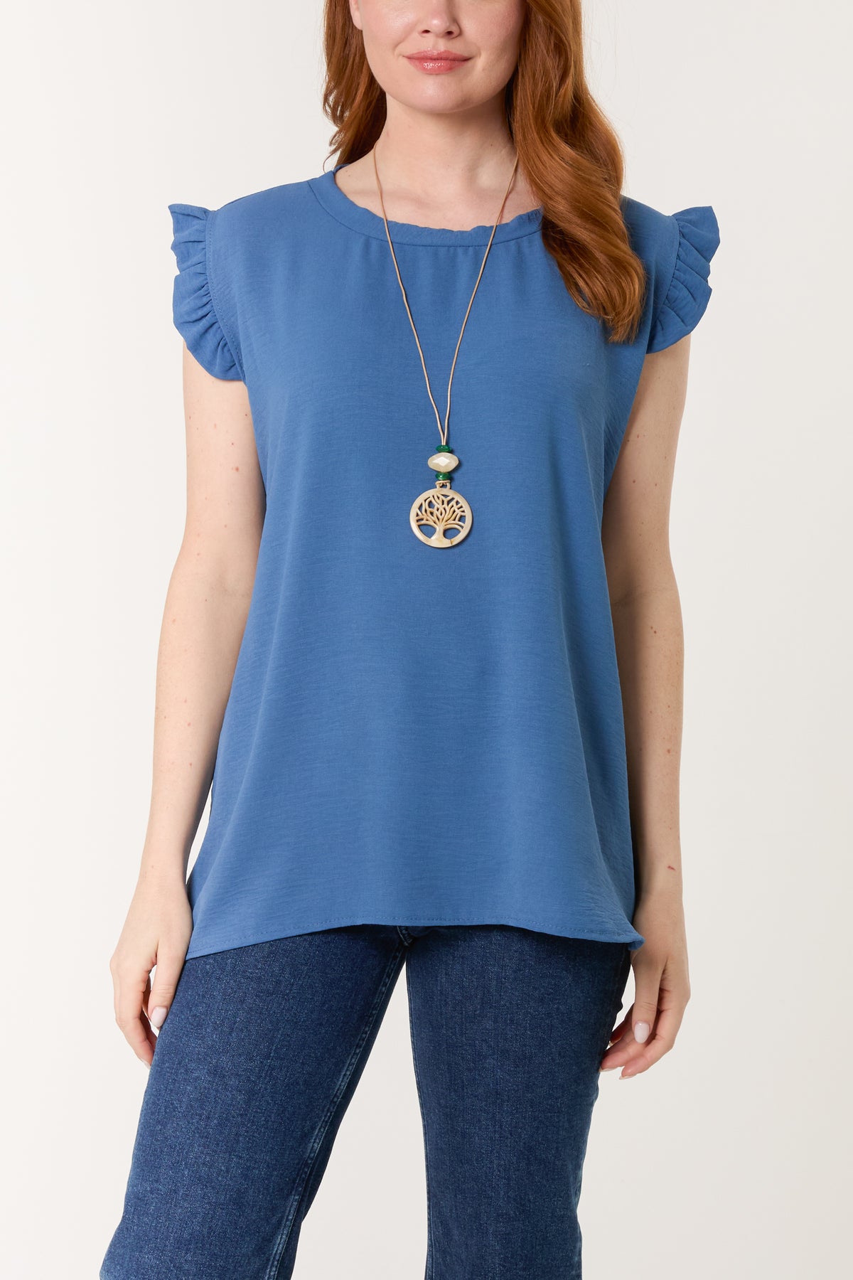 Necklace Frill Sleeve Top