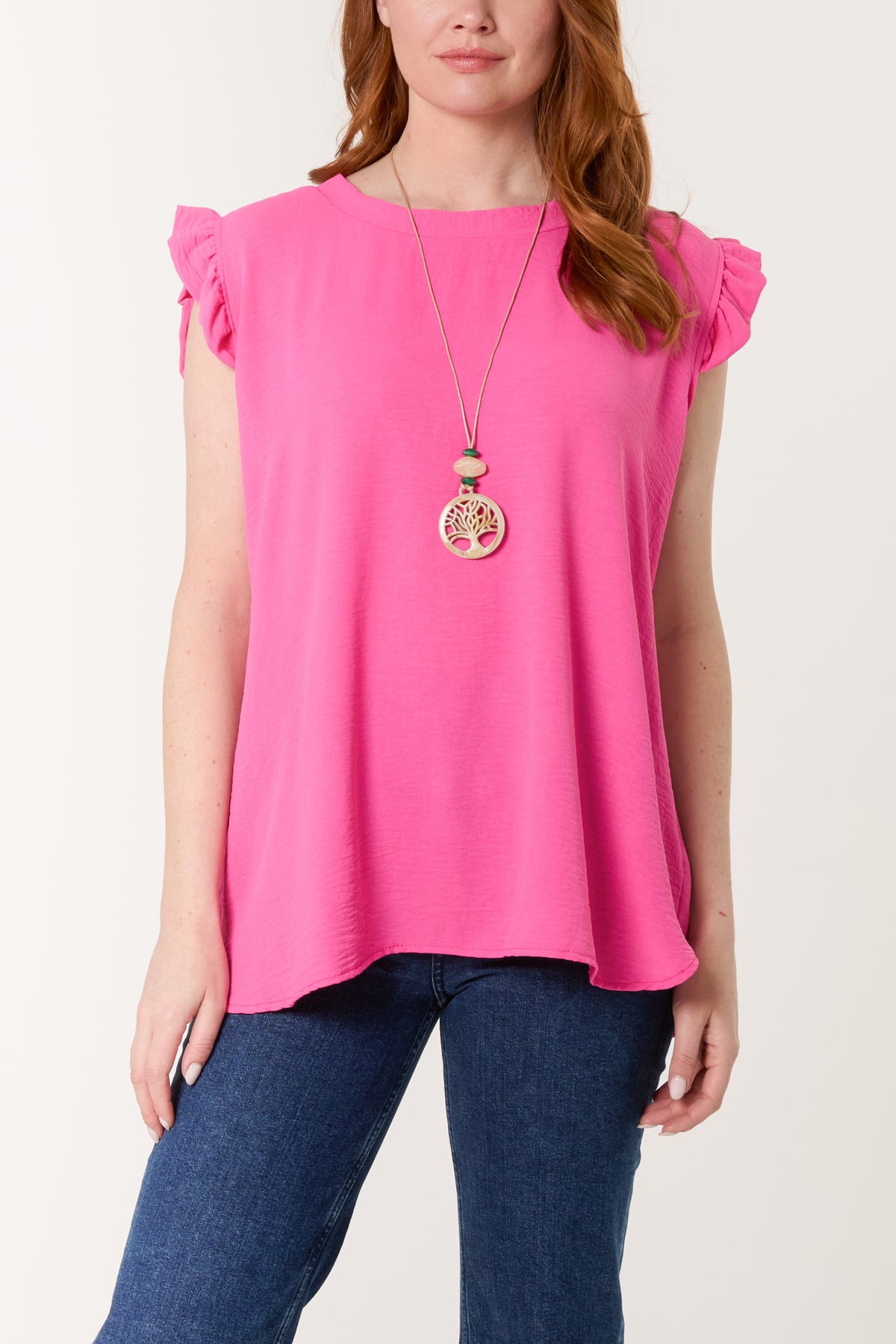 Necklace Frill Sleeve Top