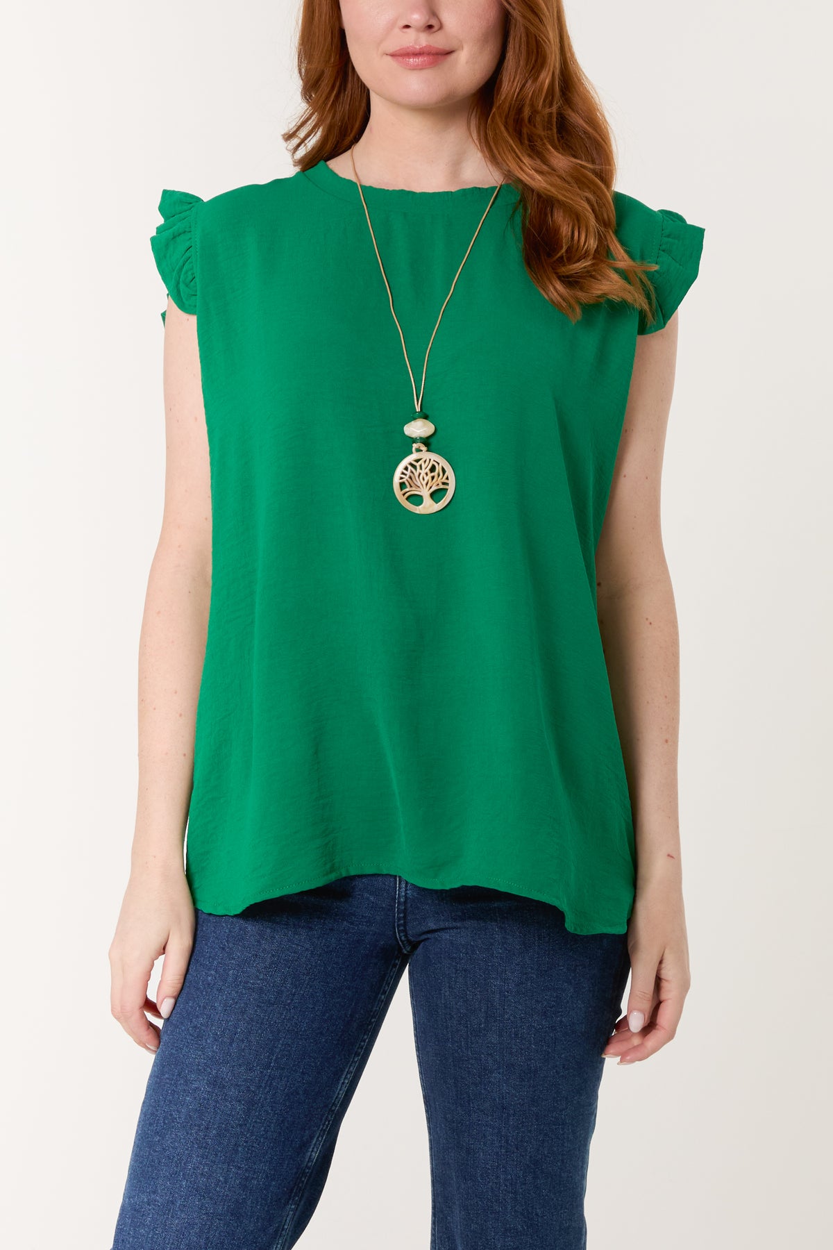 Necklace Frill Sleeve Top