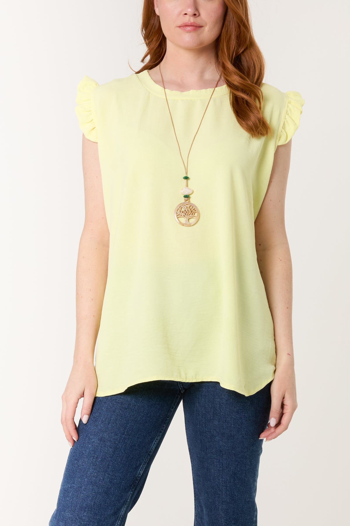 Necklace Frill Sleeve Top