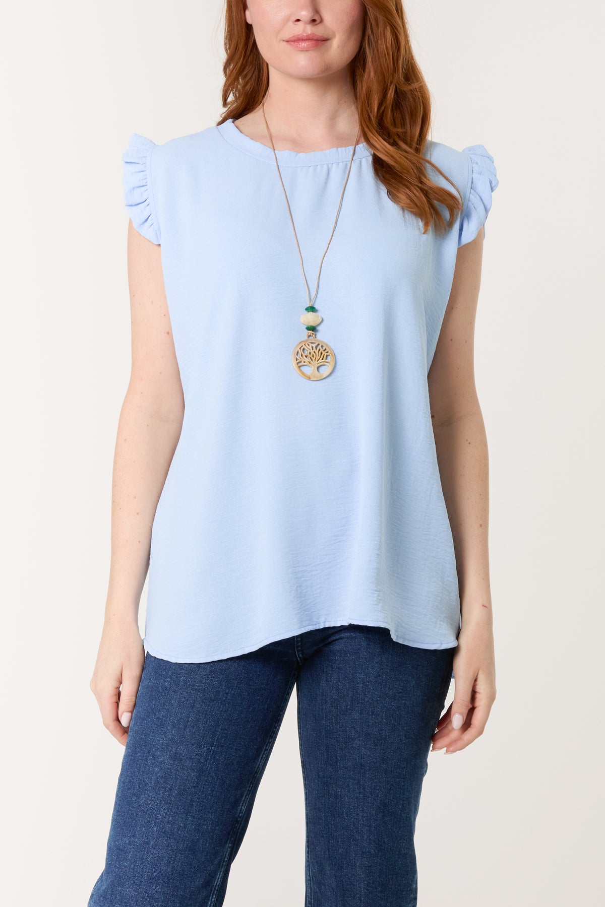 Necklace Frill Sleeve Top