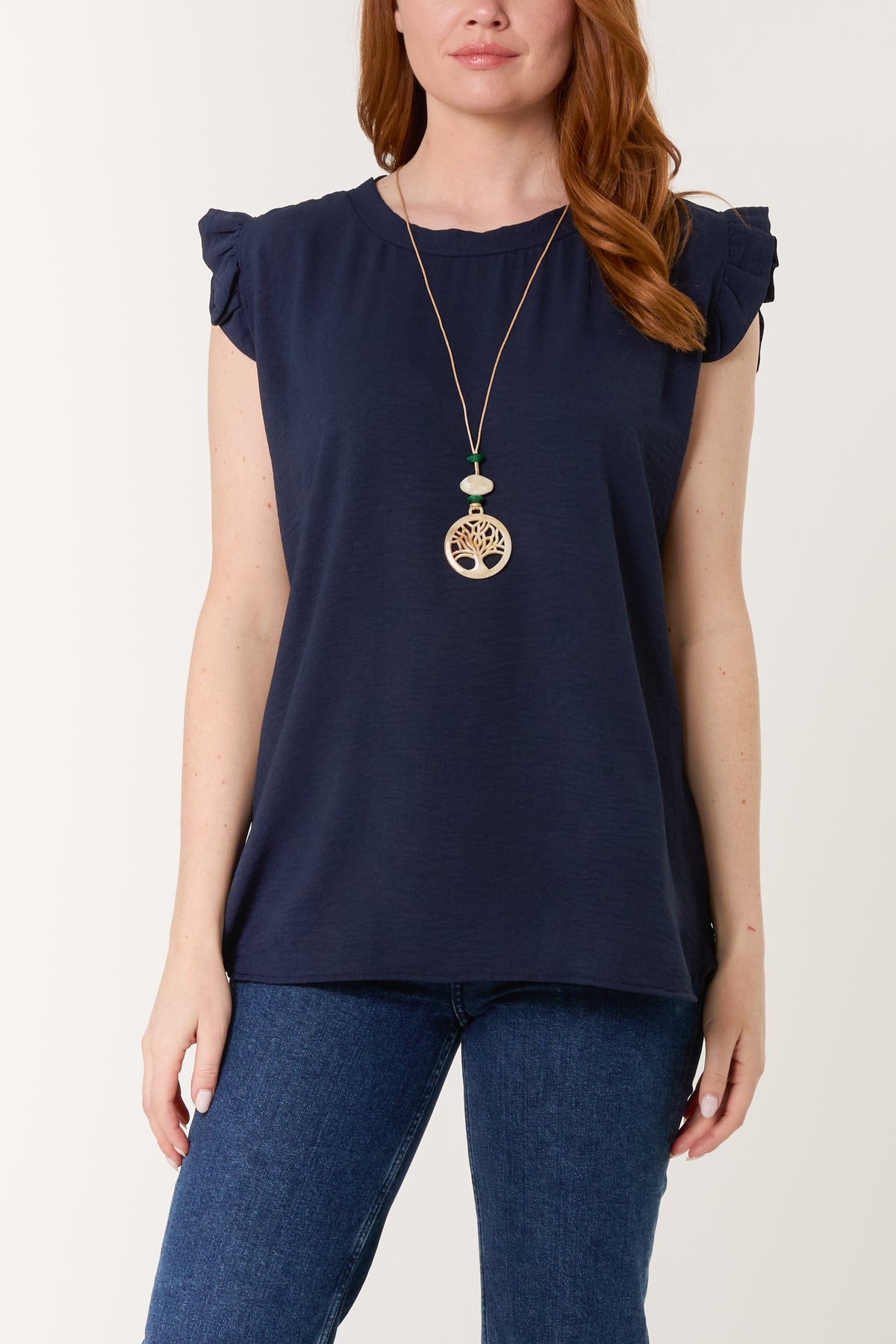 Necklace Frill Sleeve Top