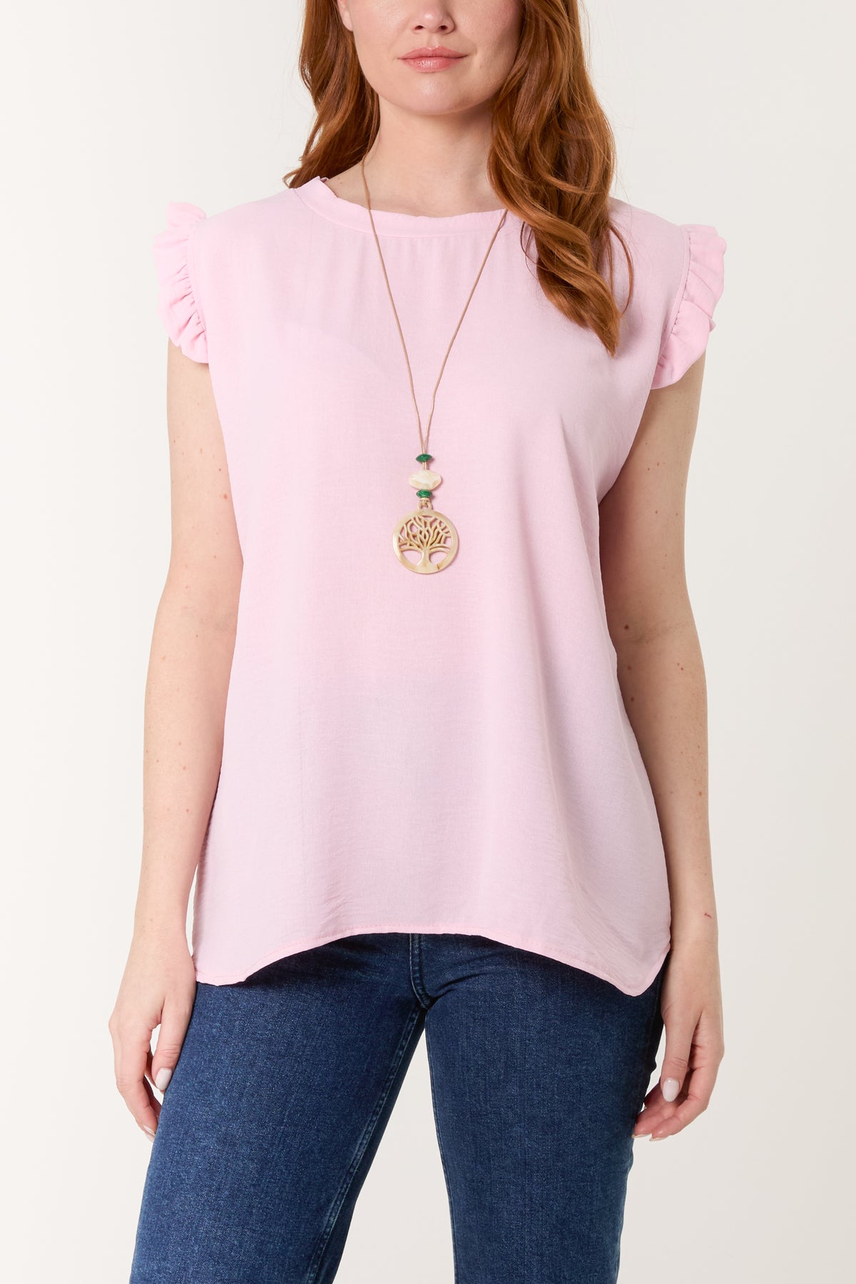 Necklace Frill Sleeve Top