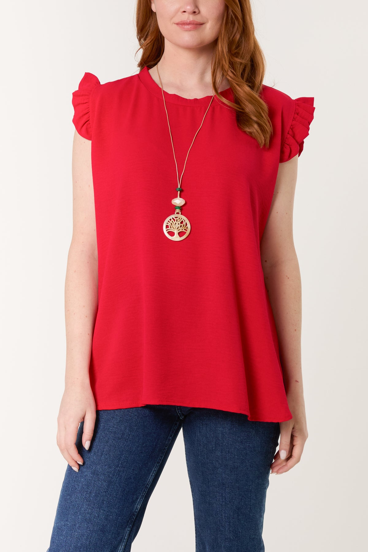 Necklace Frill Sleeve Top