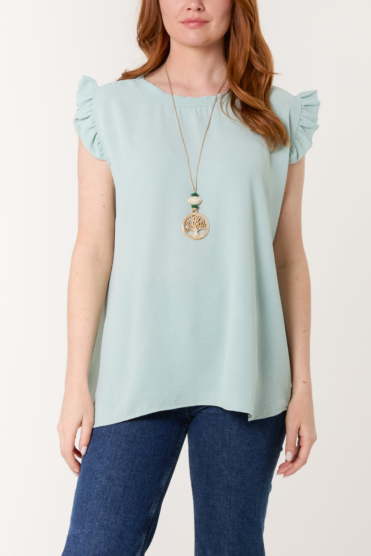 Necklace Frill Sleeve Top