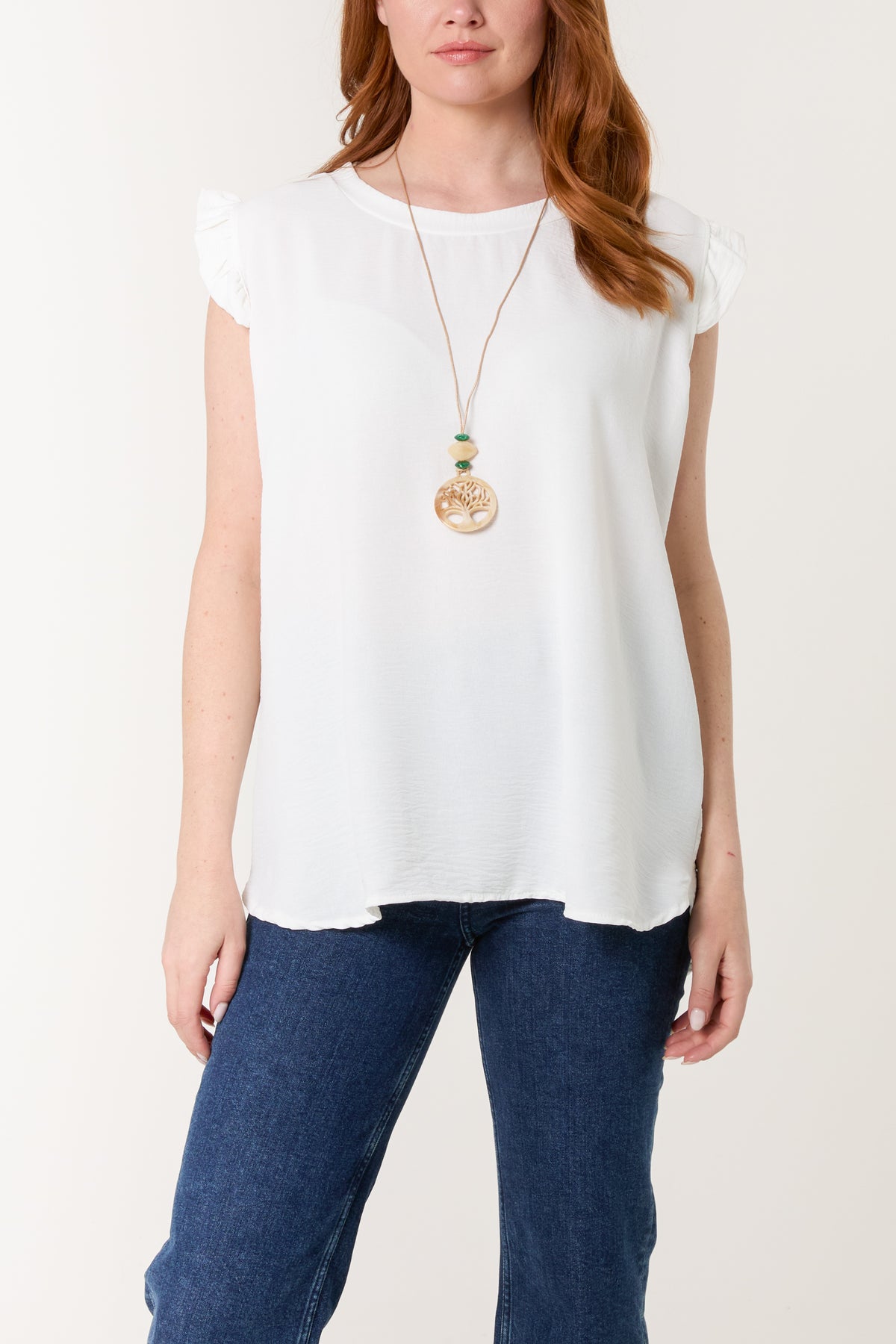 Necklace Frill Sleeve Top