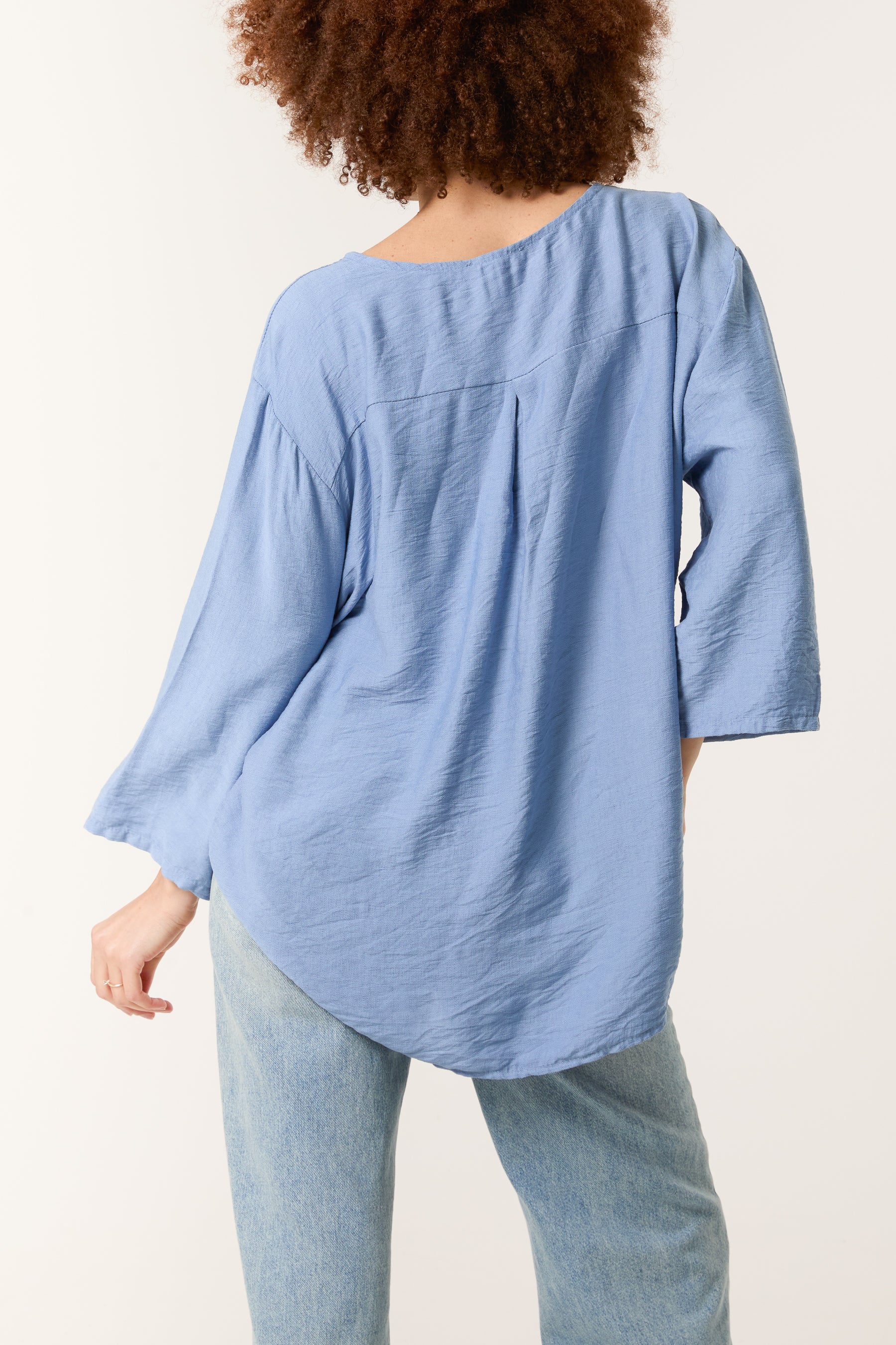 Gold Button 3/4 Sleeve Top