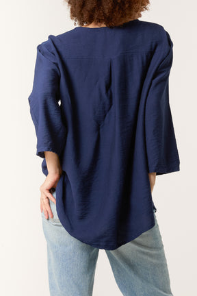 Gold Button 3/4 Sleeve Top