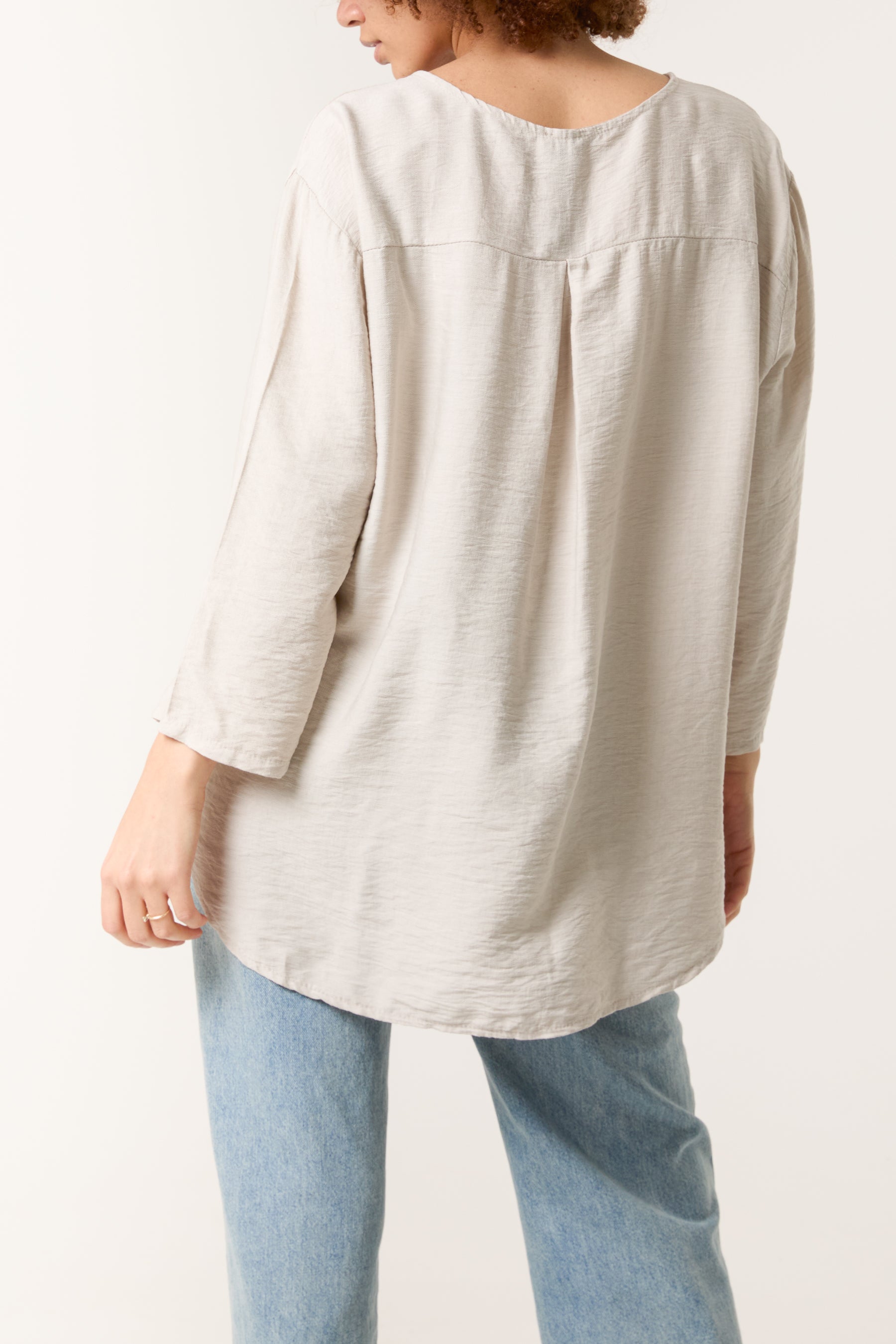 Gold Button 3/4 Sleeve Top