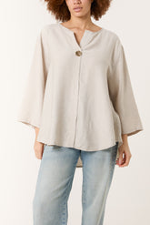 Gold Button 3/4 Sleeve Top