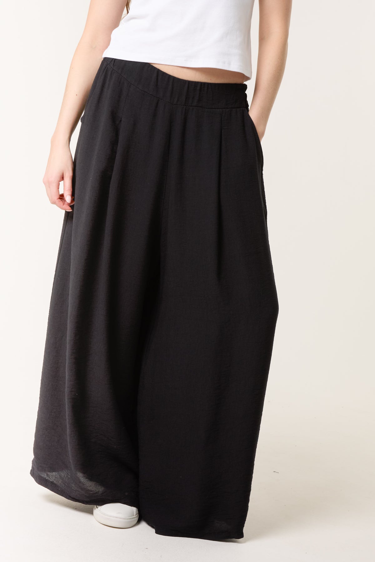 Wide Leg Pockets Palazzo Trousers