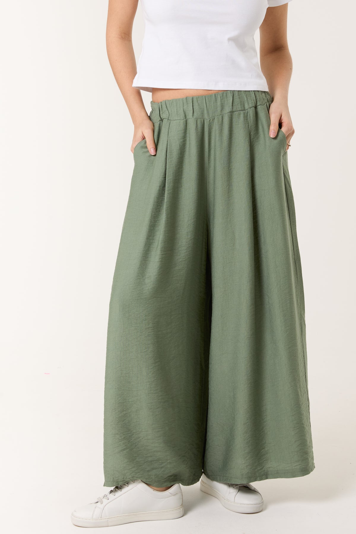 Wide Leg Pockets Palazzo Trousers