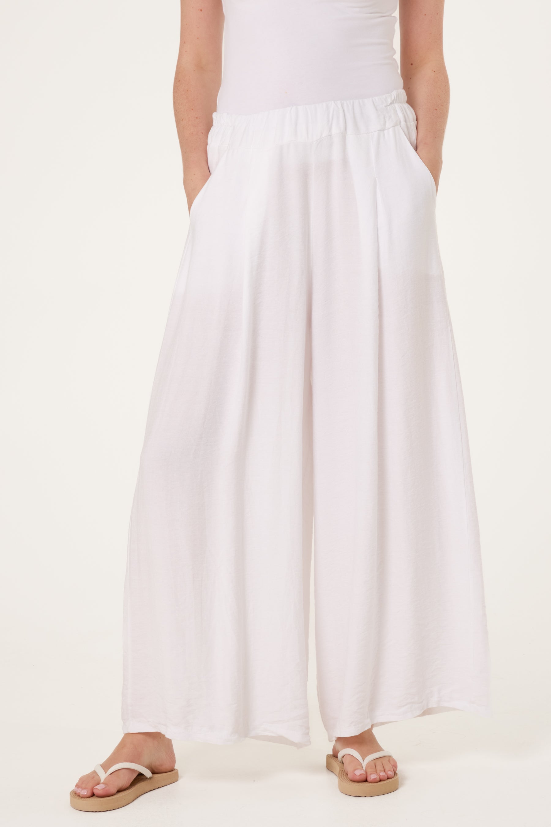 Wide Leg Pockets Palazzo Trousers