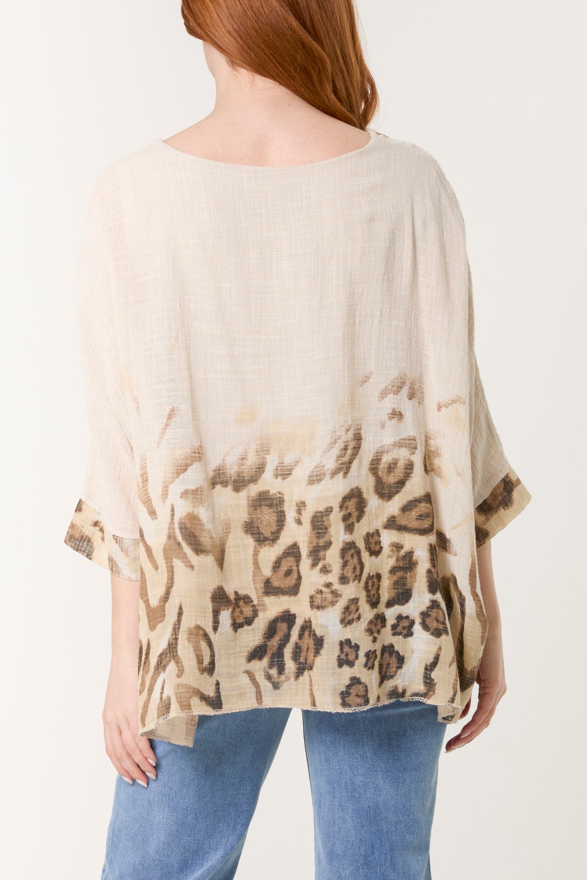 Animal Detail Short Sleeve Cotton Top