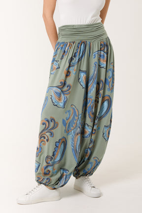 Waistband Paisley Harem Trousers