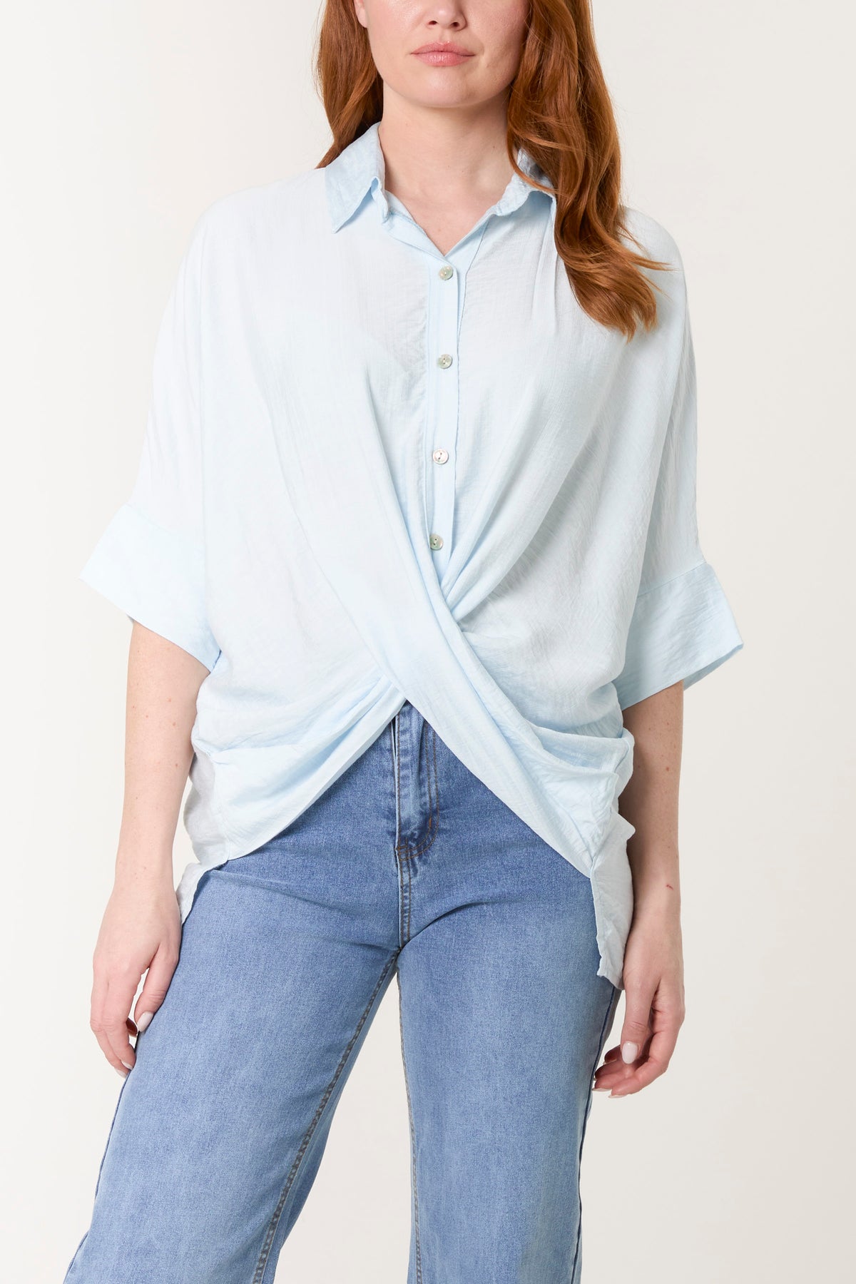 Twisted Front Shell Button Shirt