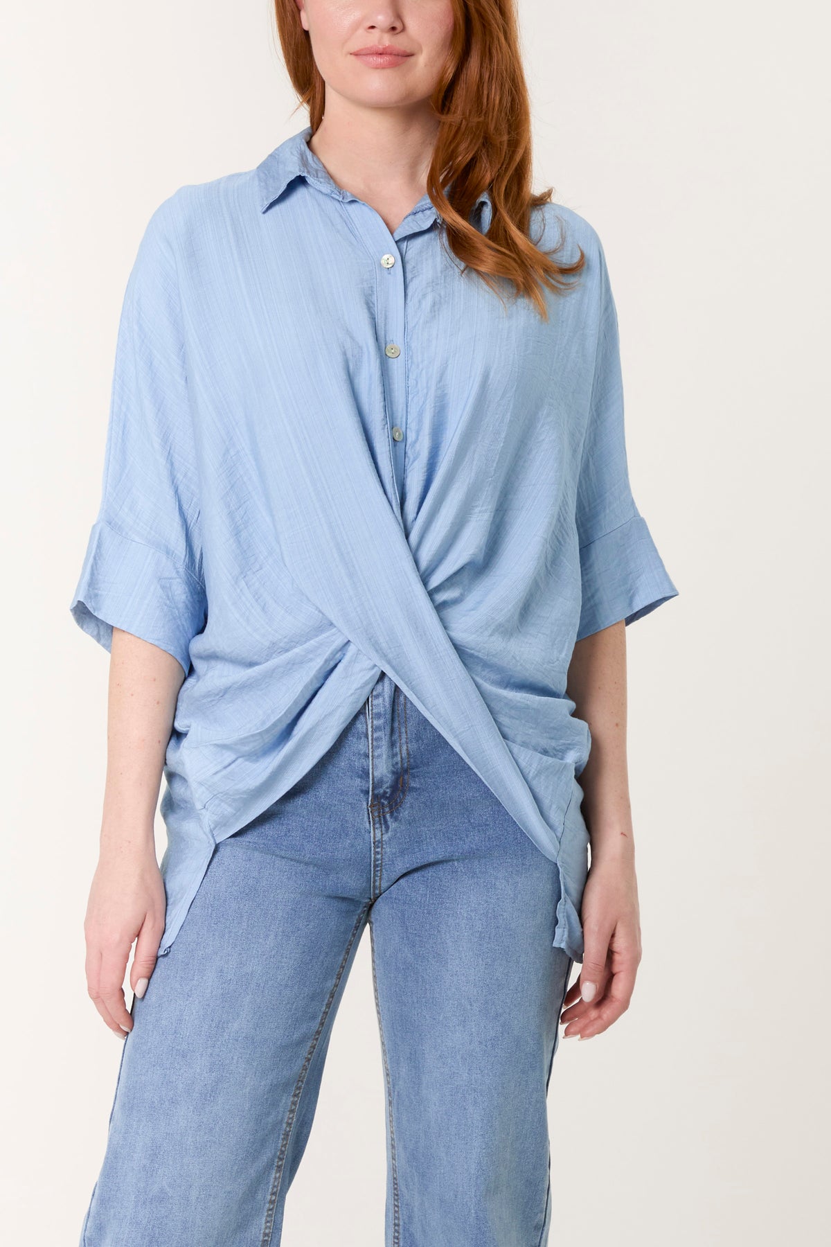 Twisted Front Shell Button Shirt