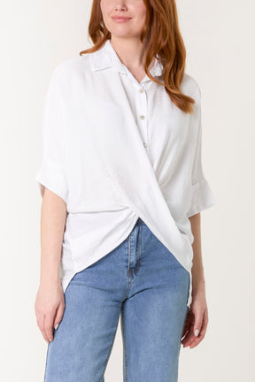 Twisted Front Shell Button Shirt