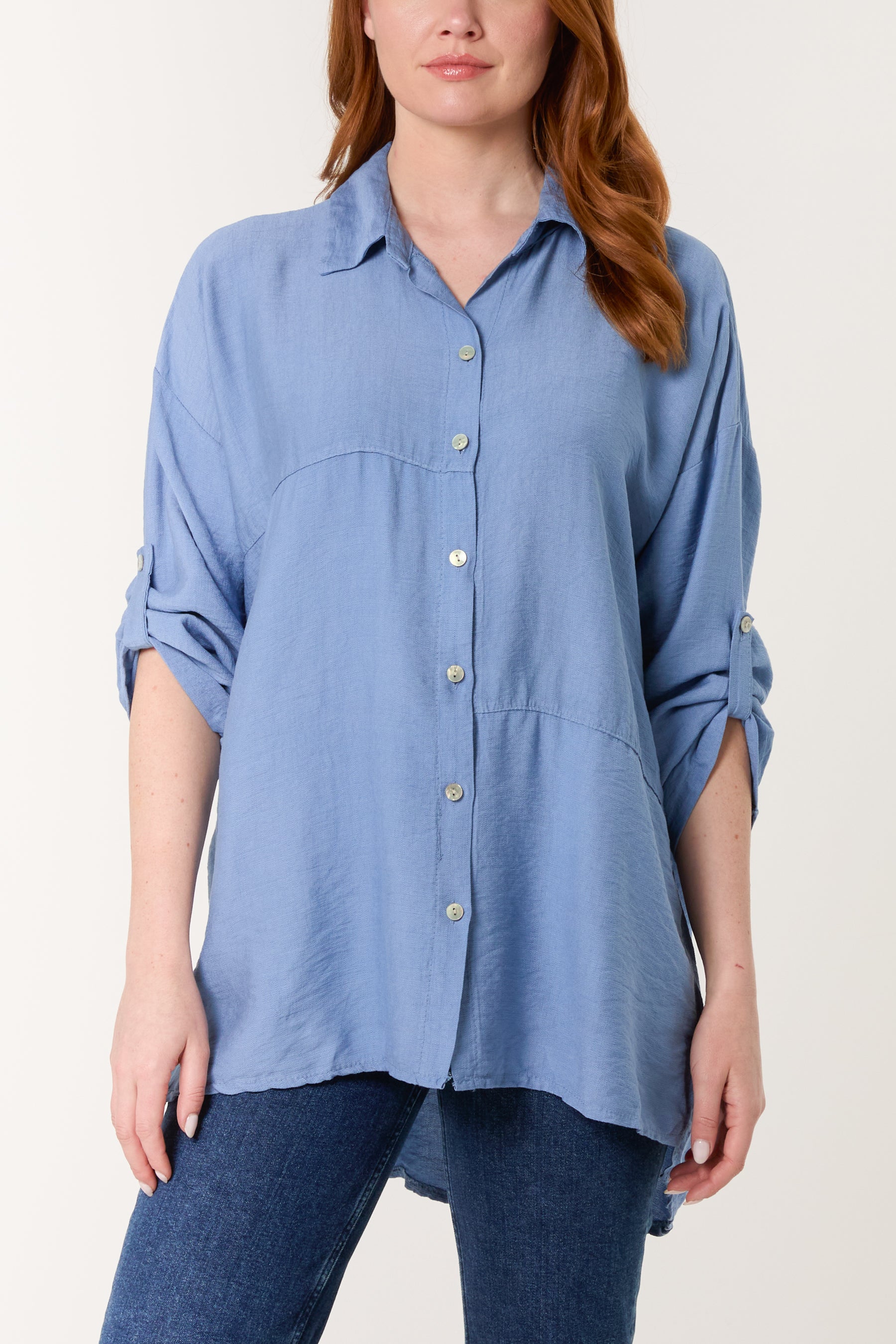 Roll Sleeve Shell Button Shirt