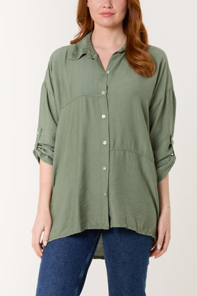 Roll Sleeve Shell Button Shirt