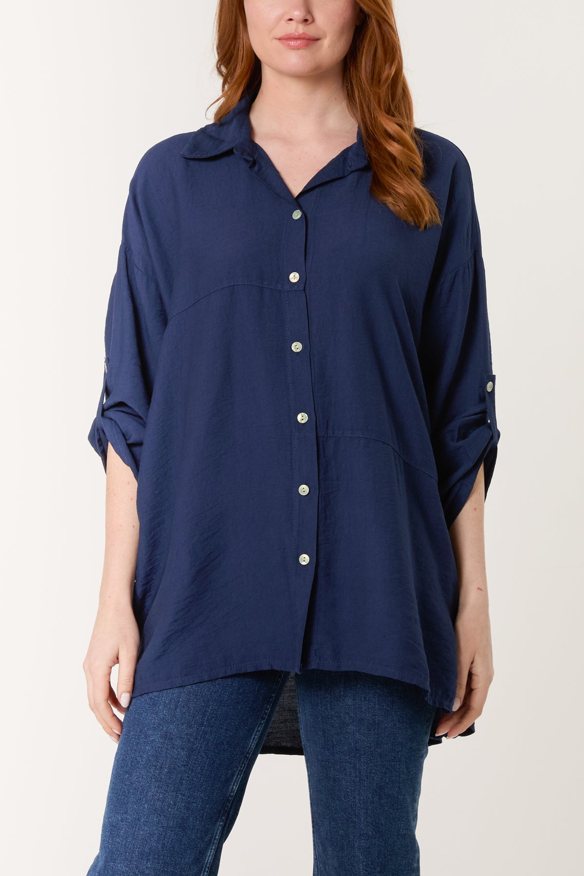 Roll Sleeve Shell Button Shirt