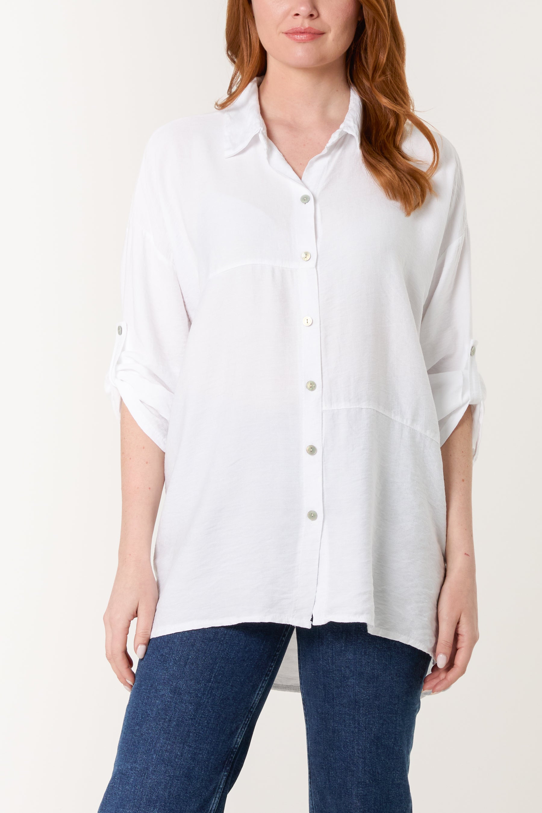 Roll Sleeve Shell Button Shirt