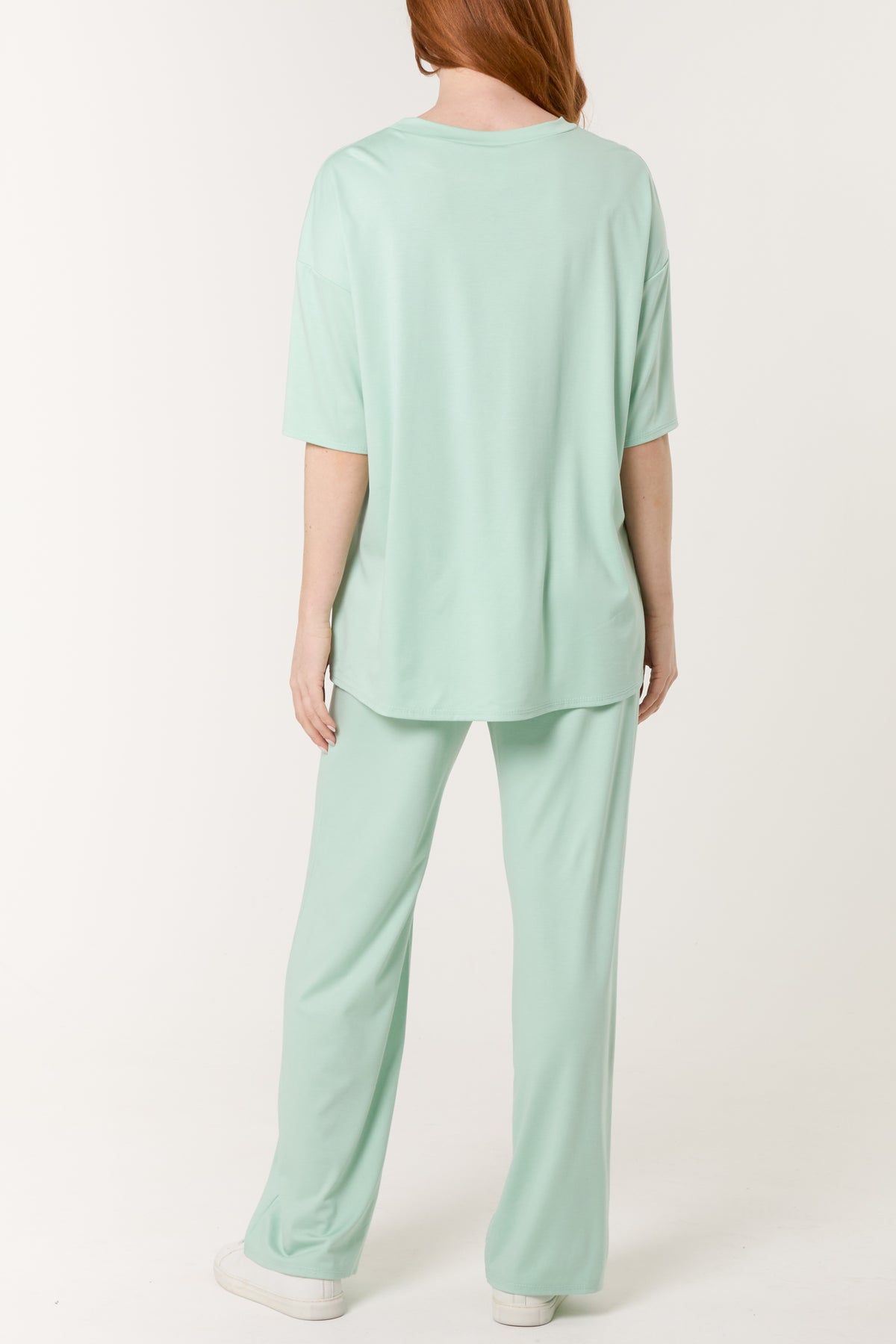 Short Sleeve Top Crease Trouser Set