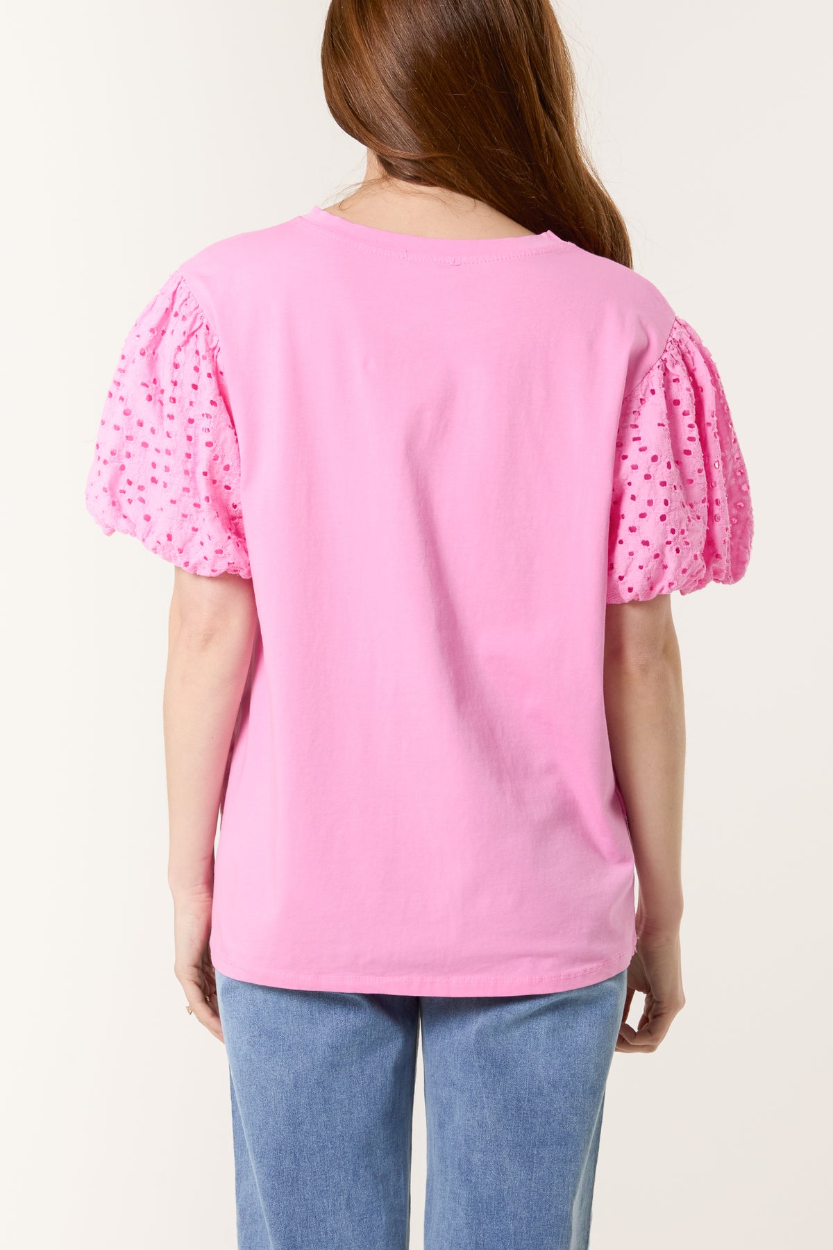 Broderie Anglaise Balloon Sleeve Top