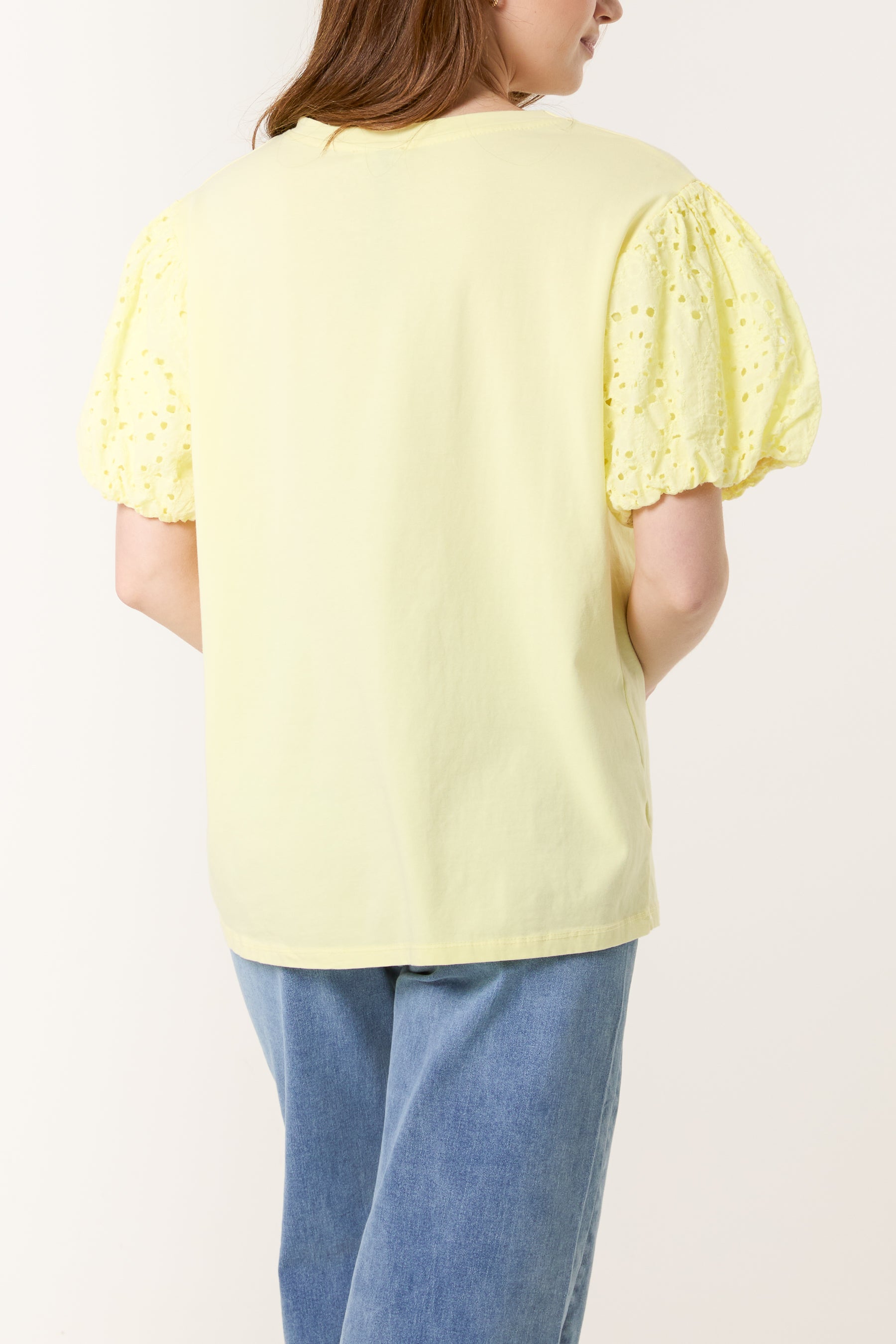 Broderie Anglaise Balloon Sleeve Top