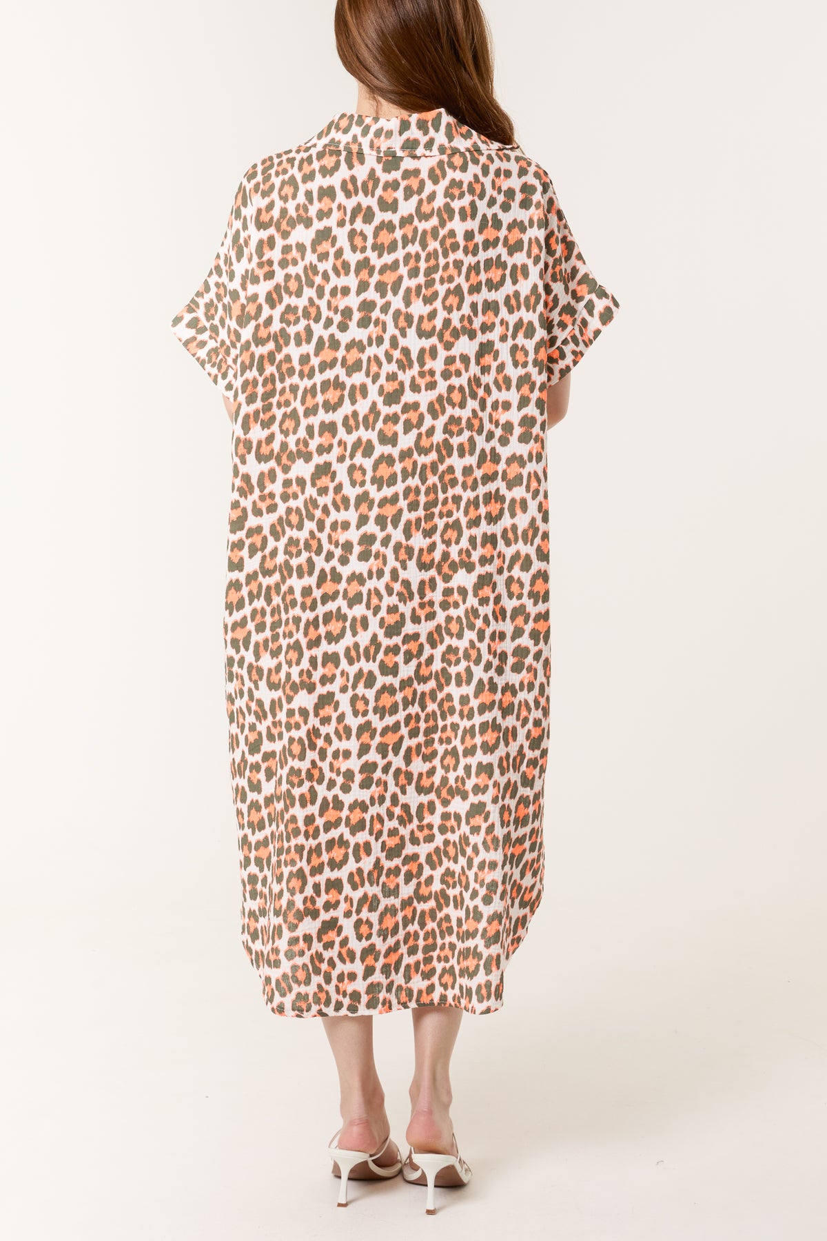 Animal Print Cheesecloth Midi Dress