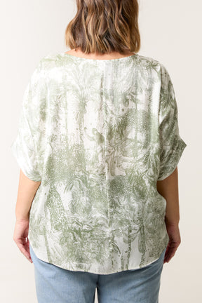 Shimmer Toile De Jouy Top