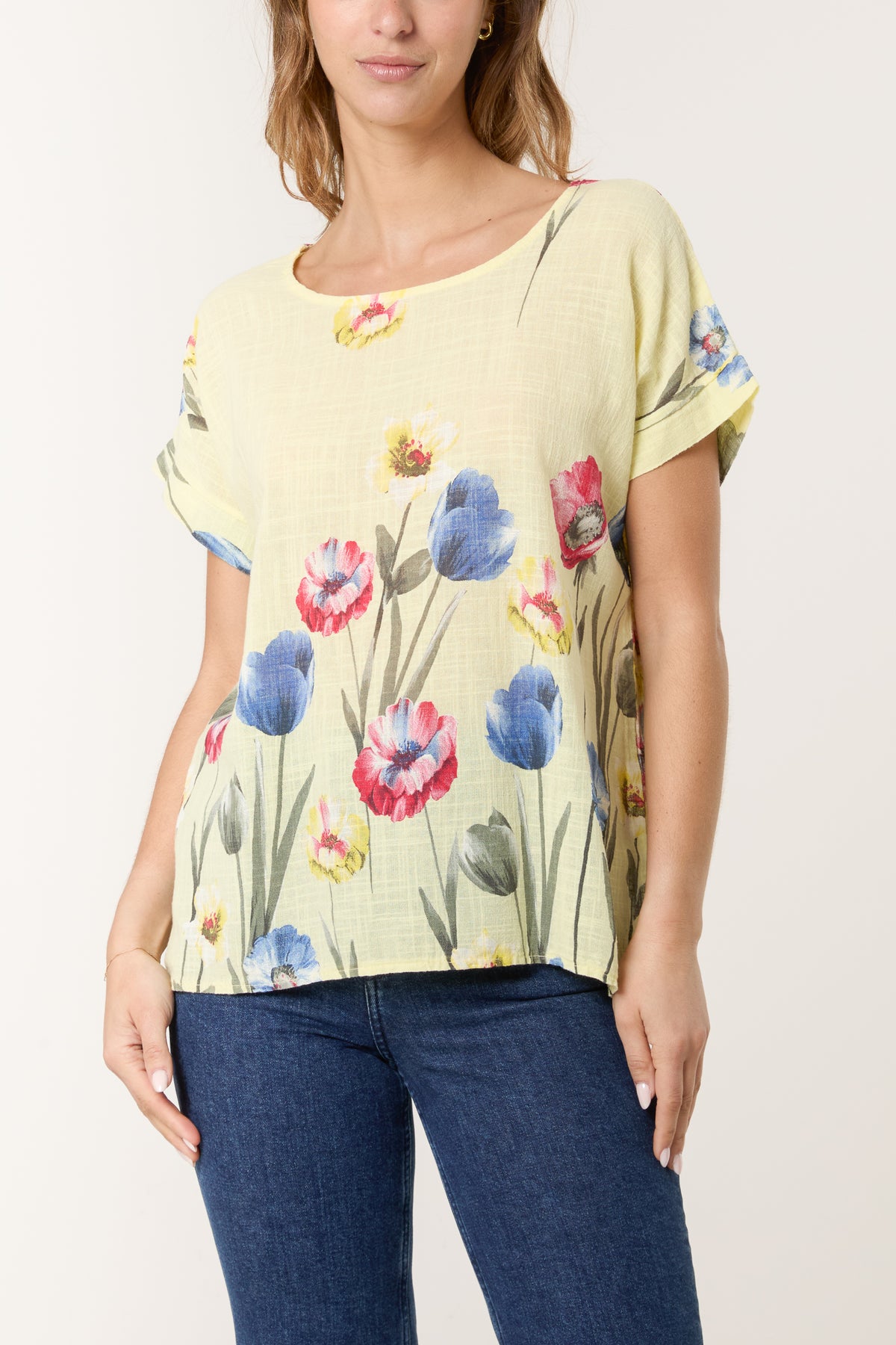 Poppies Short Sleeve Cotton Top