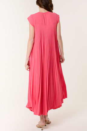 Cap Sleeve Pleated Maxi Dress
