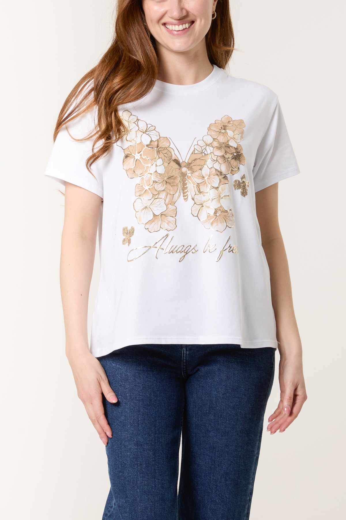 Floral Butterfly Short Sleeve T-Shirt