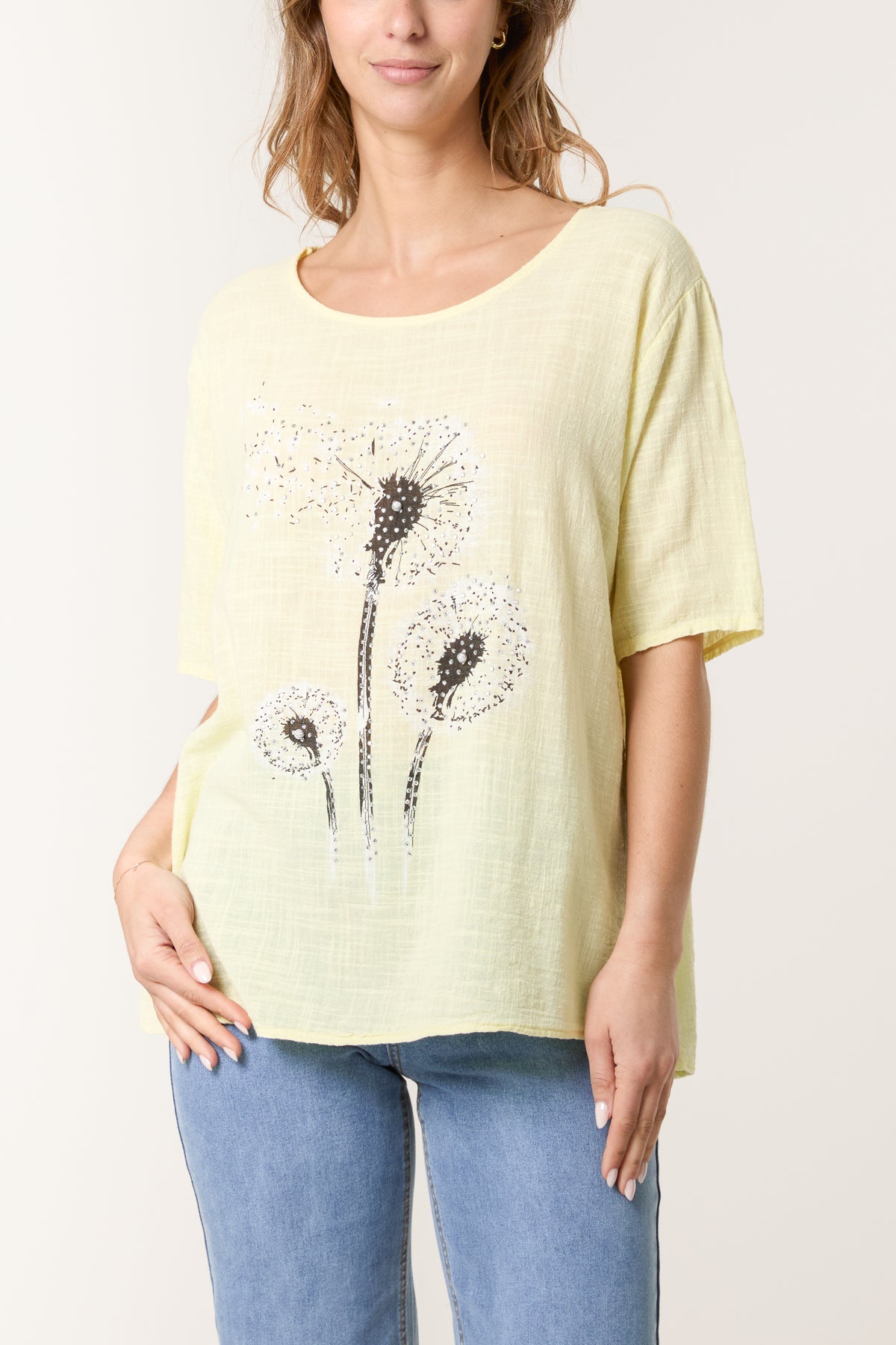 Diamante Dandelion Pure Cotton Top