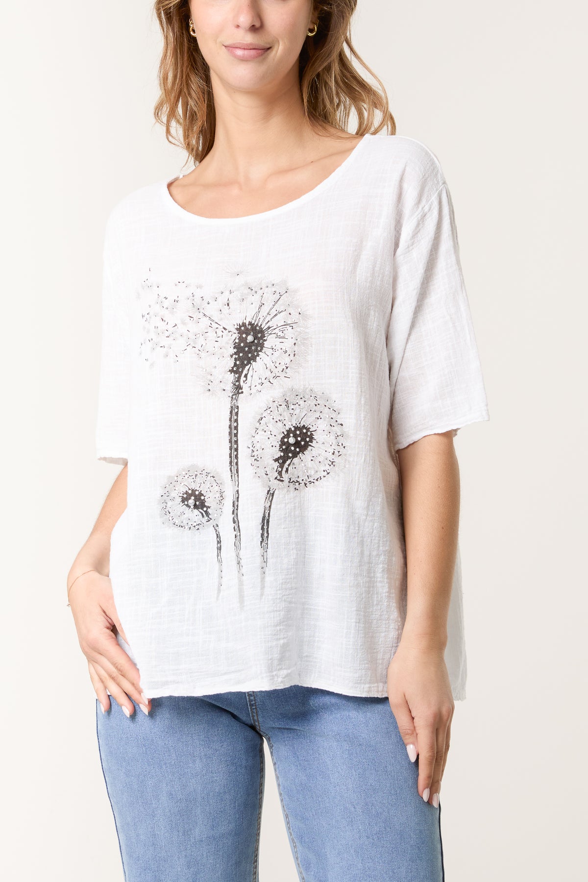 Diamante Dandelion Pure Cotton Top