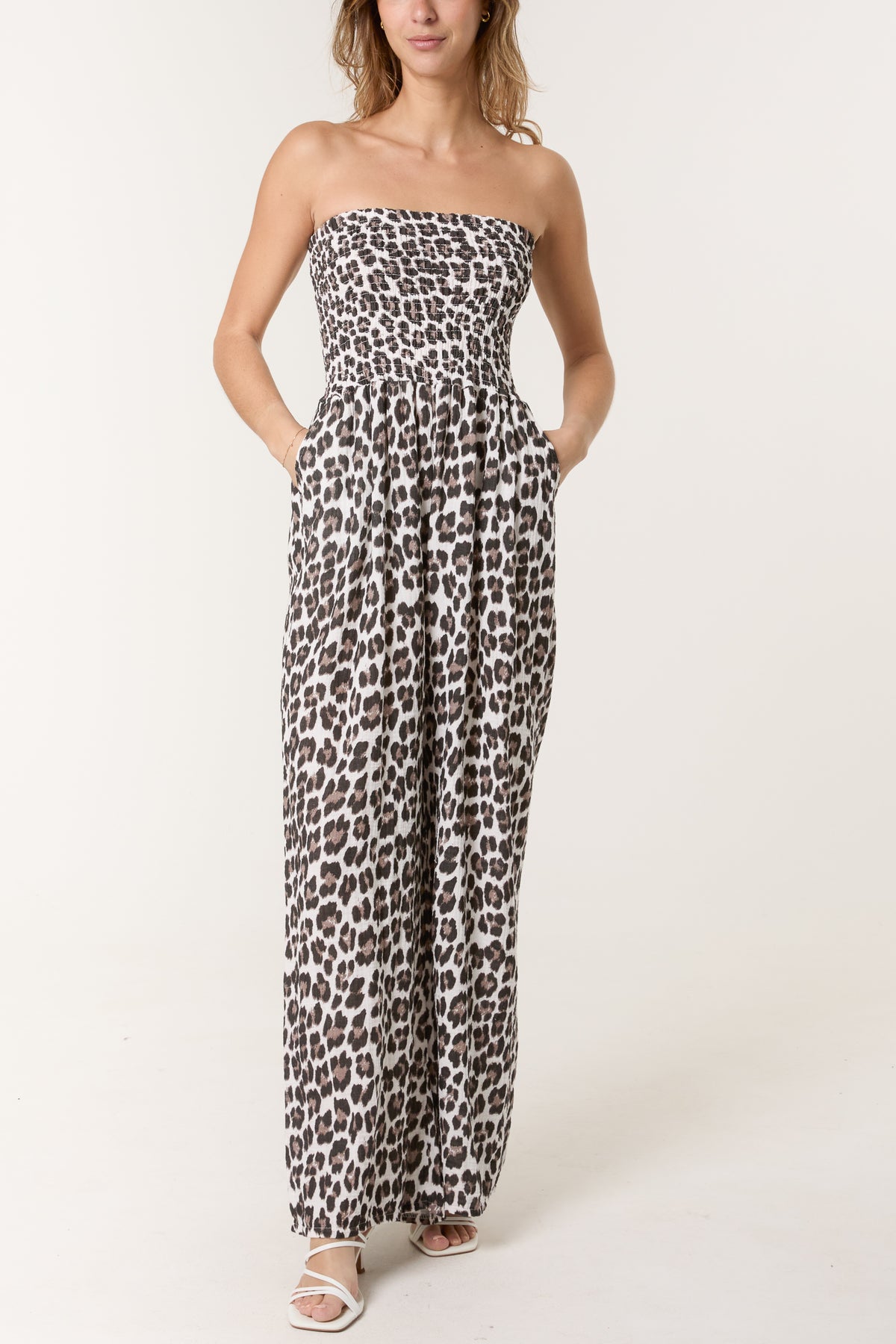 Bandeau Animal Cheesecloth Jumpsuit