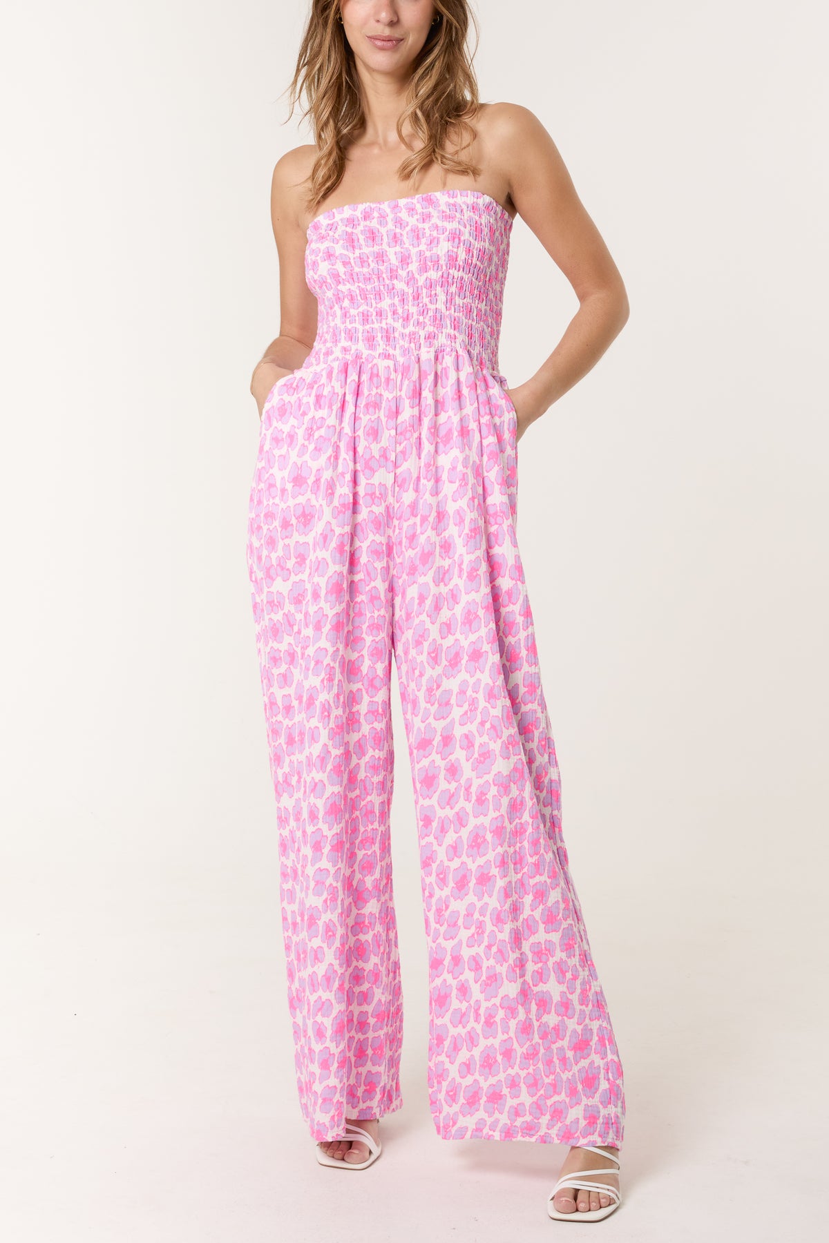 Bandeau Animal Cheesecloth Jumpsuit