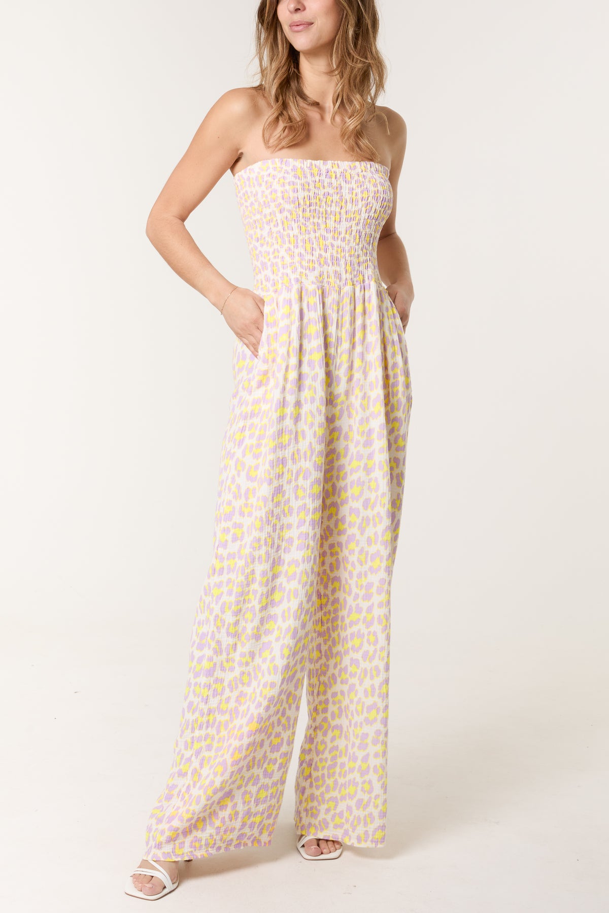 Bandeau Animal Cheesecloth Jumpsuit