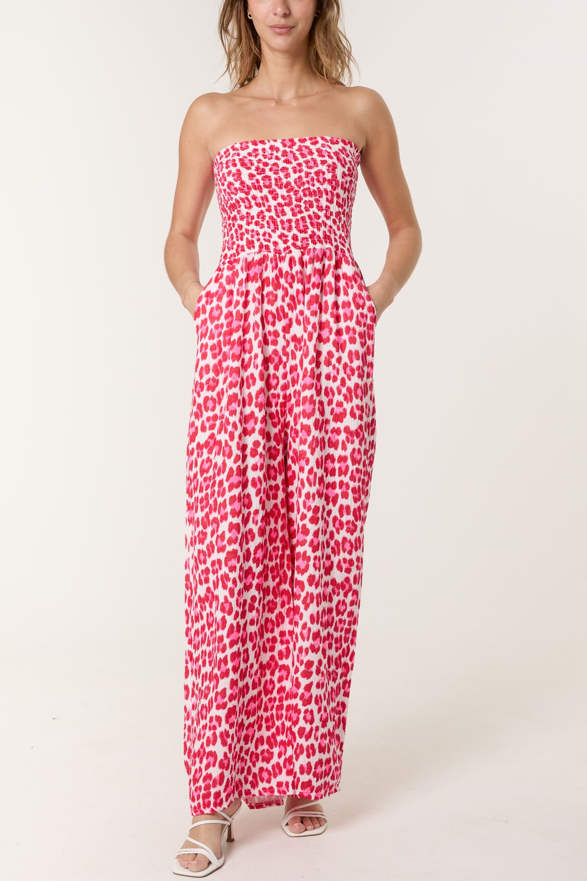 Bandeau Animal Cheesecloth Jumpsuit