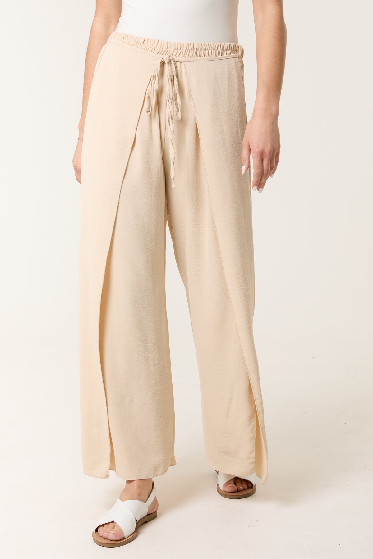 Tied Front Side Split Trousers