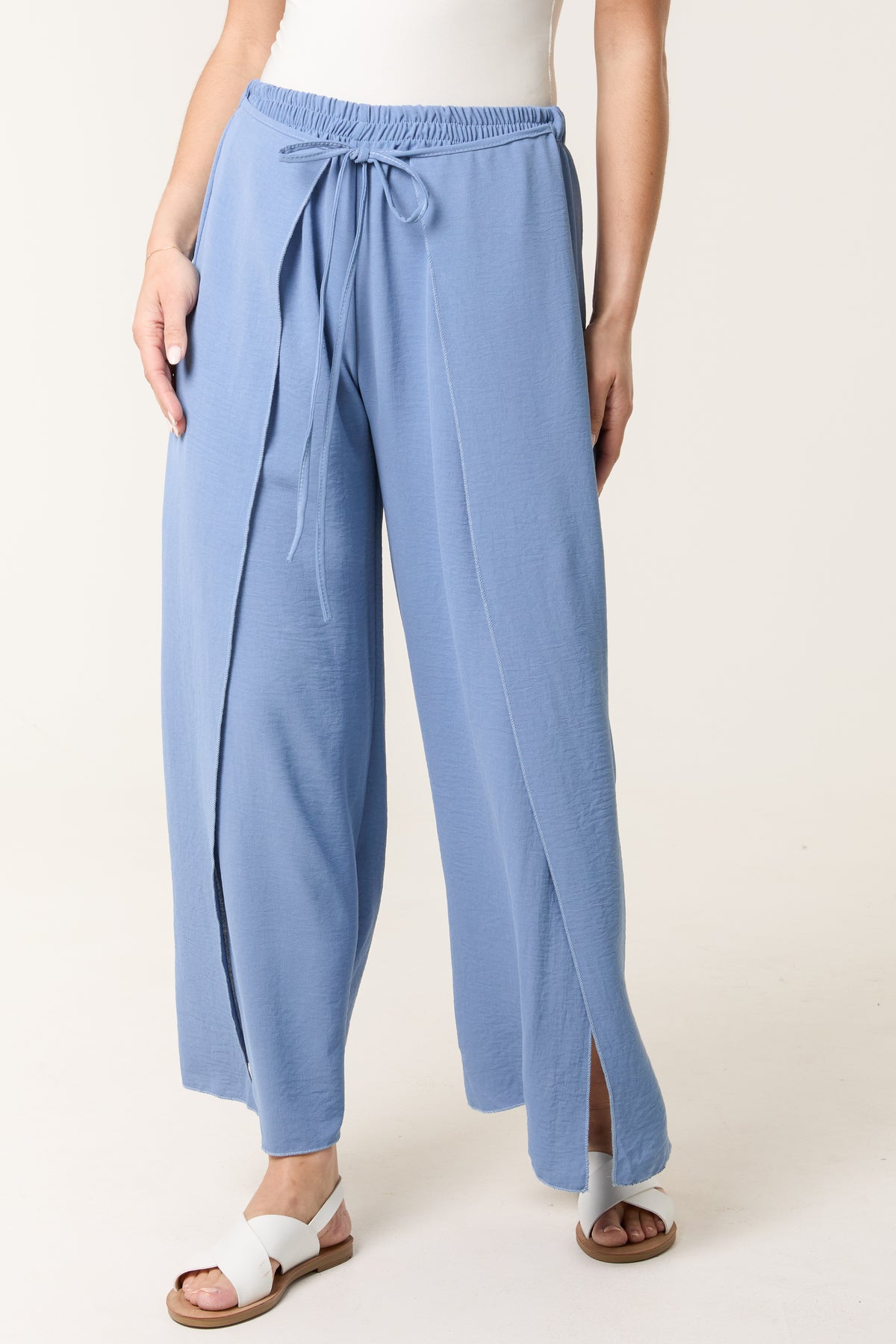 Tied Front Side Split Trousers