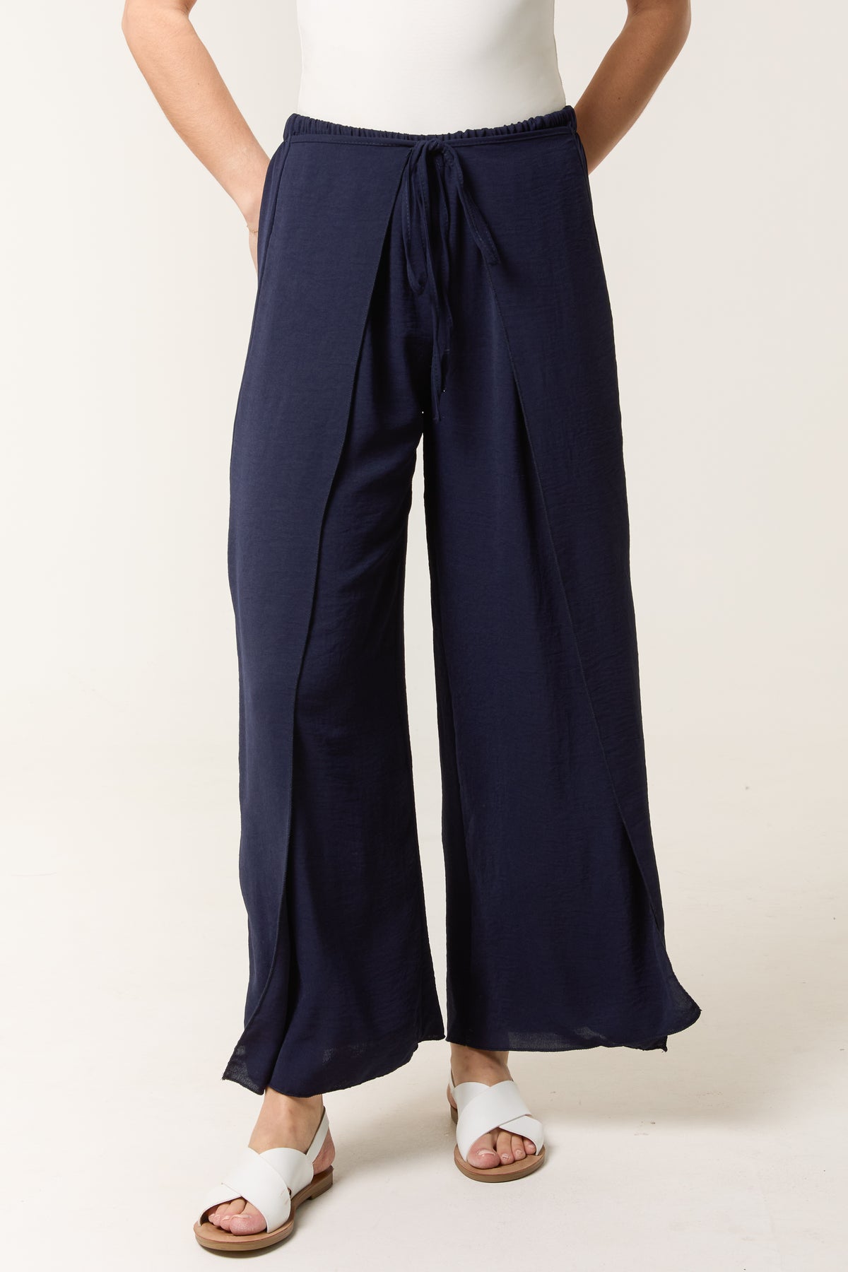 Tied Front Side Split Trousers